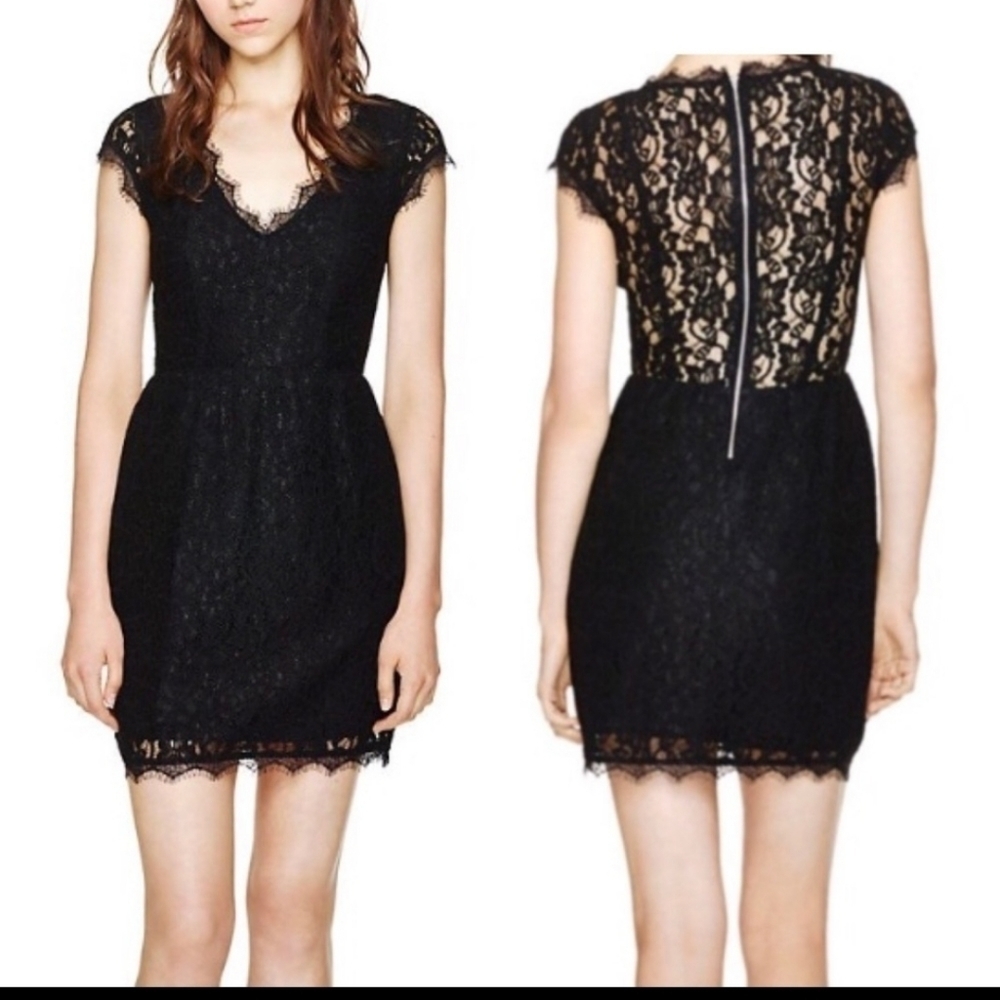 Aritzia Babaton Black Lace Dress Size 6